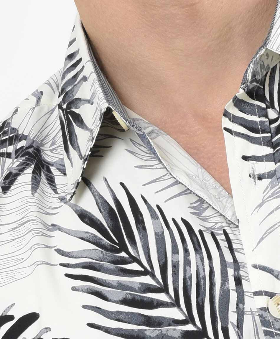 Camisa hombre estampada hojas