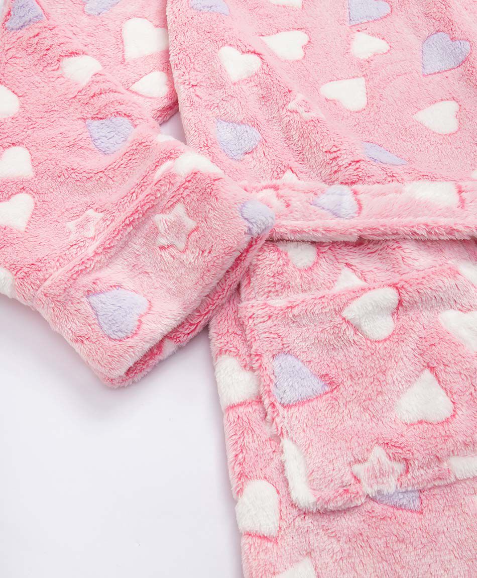 Bata mujer larga corazones white