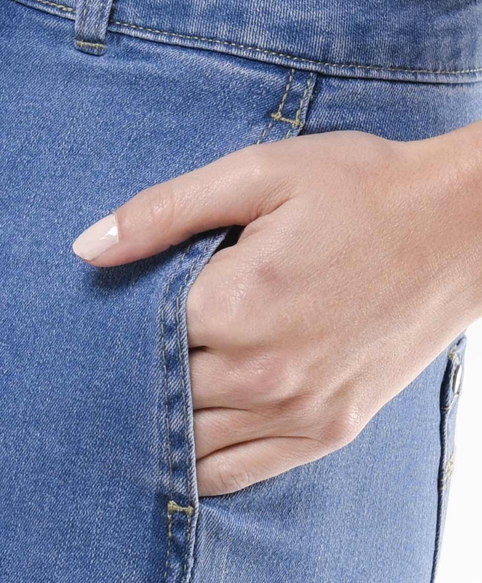 Jeans mujer lisos costuras wide