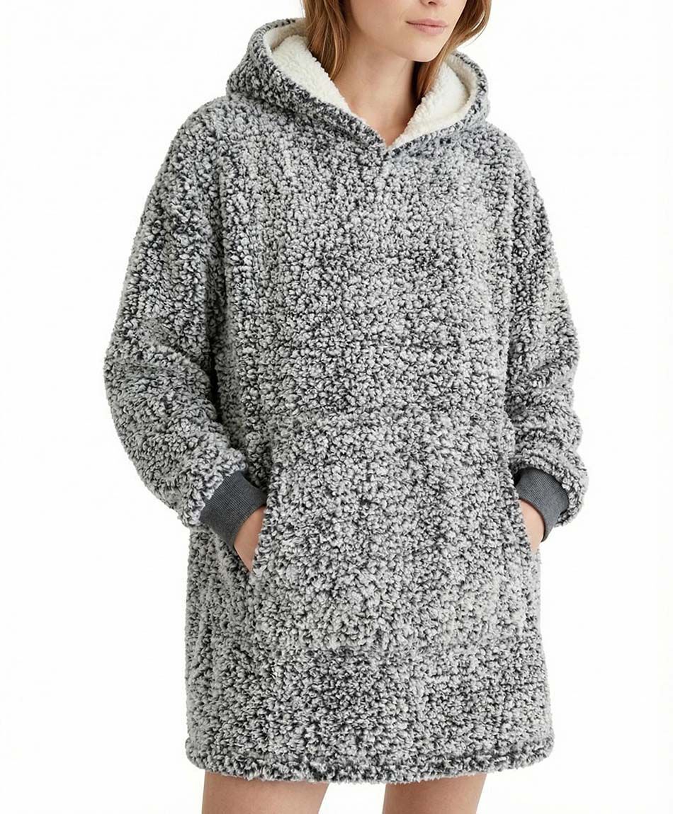 Poler&oacute;n manta mujer oversize melange grey