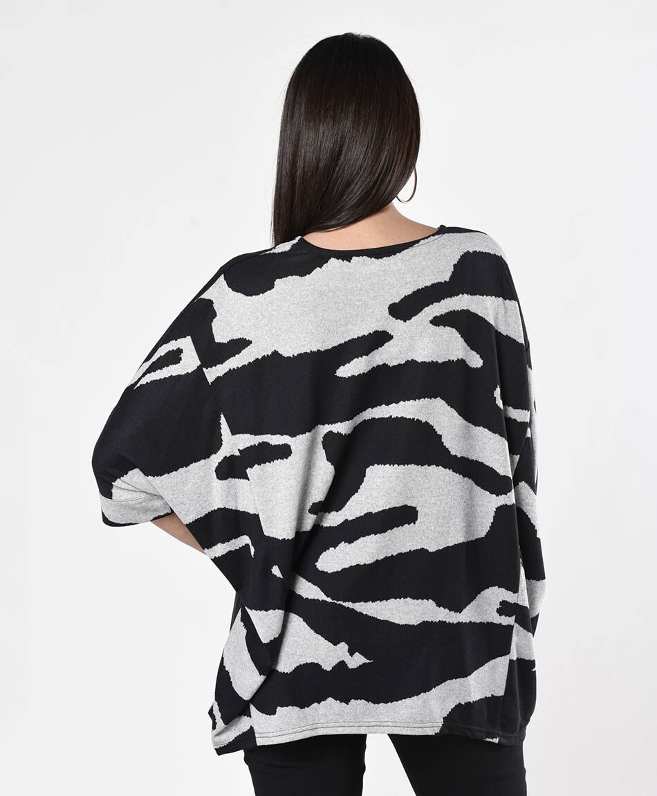 Tejido mujer animal print oversize