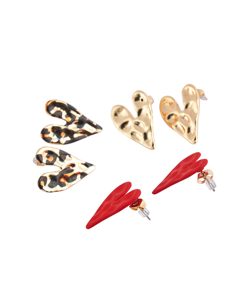 Set 3 aros mujer corazones