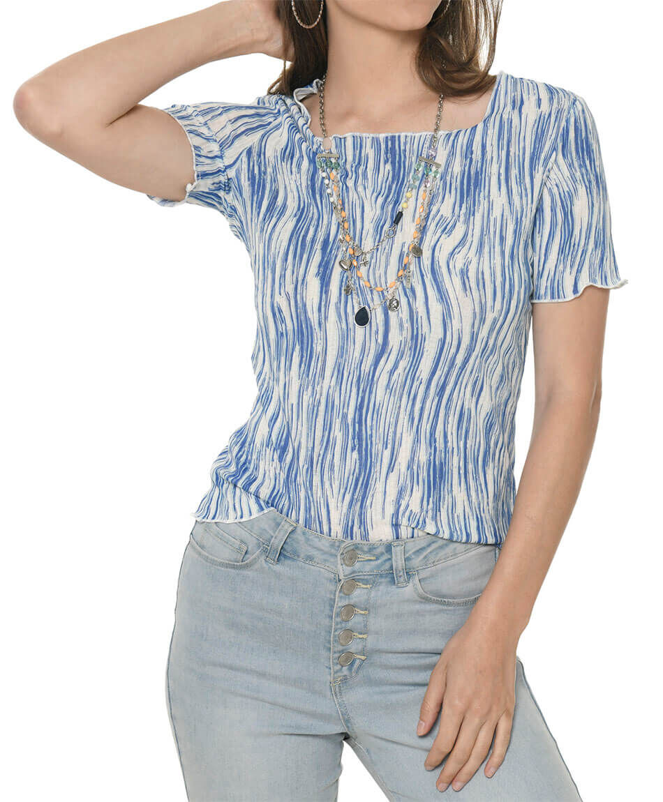 Polera wrinkled blue