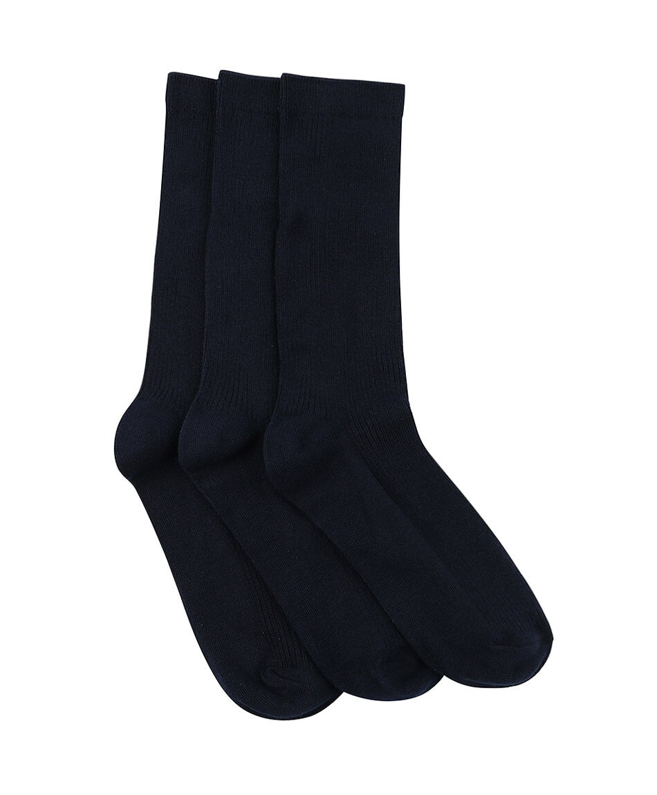 Pack 3 calcetines escolar azul navy