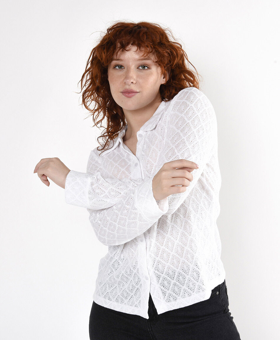 Blusa mujer tejida rombos