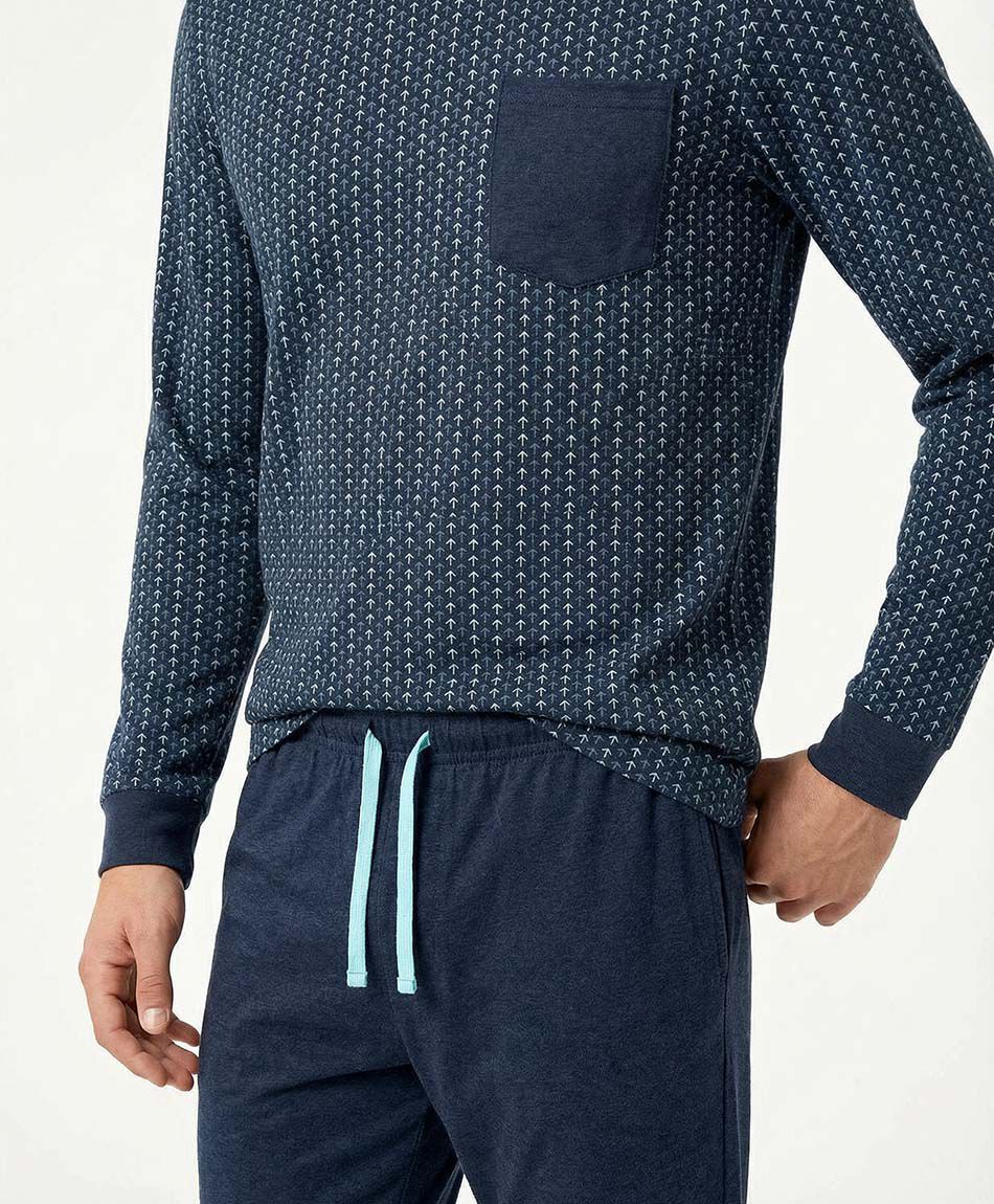 Pijama hombre dise&ntilde;o ancla blue