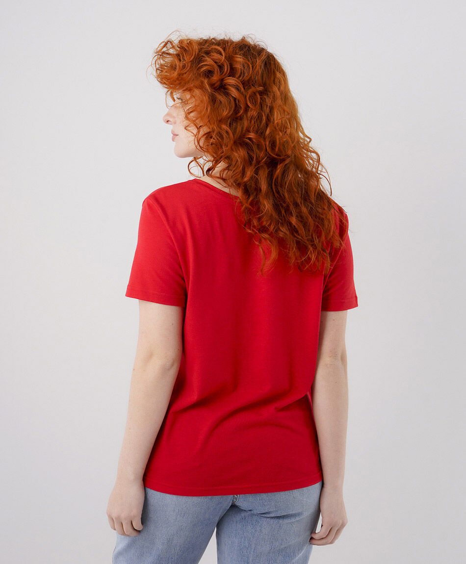 Polera mujer b&aacute;sica roja