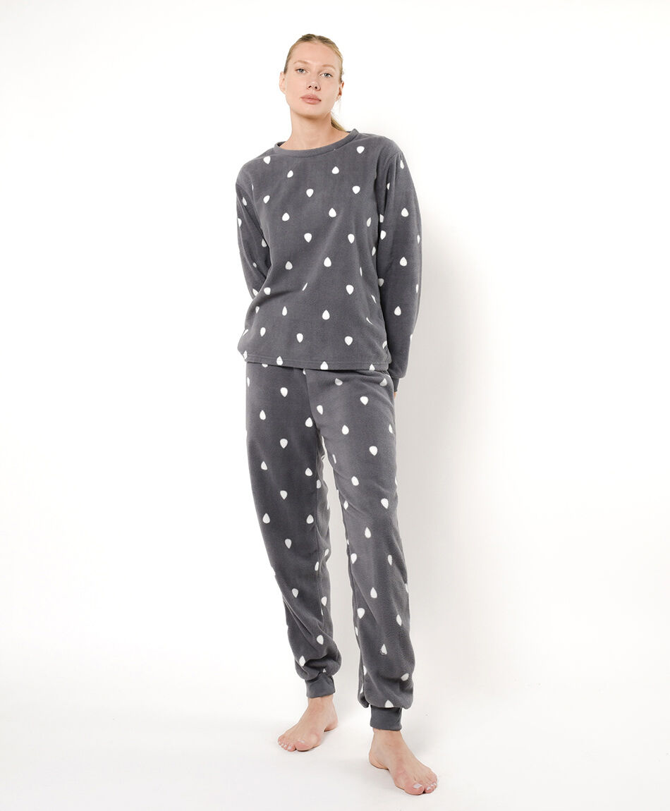 Pijama mujer micro polar corazones