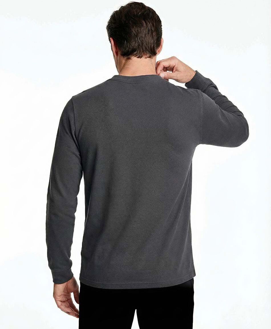 Polera hombre botones gris