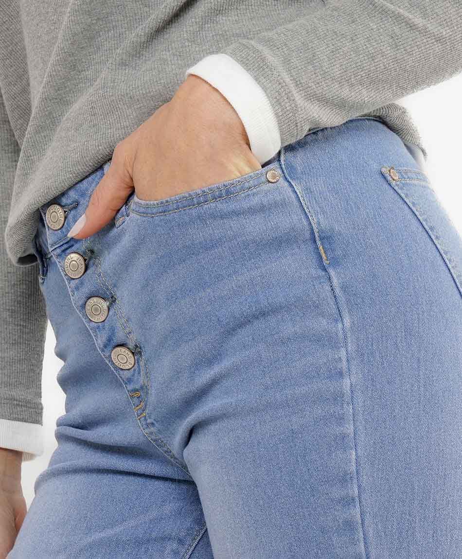 Jeans mujer botones skinny fit