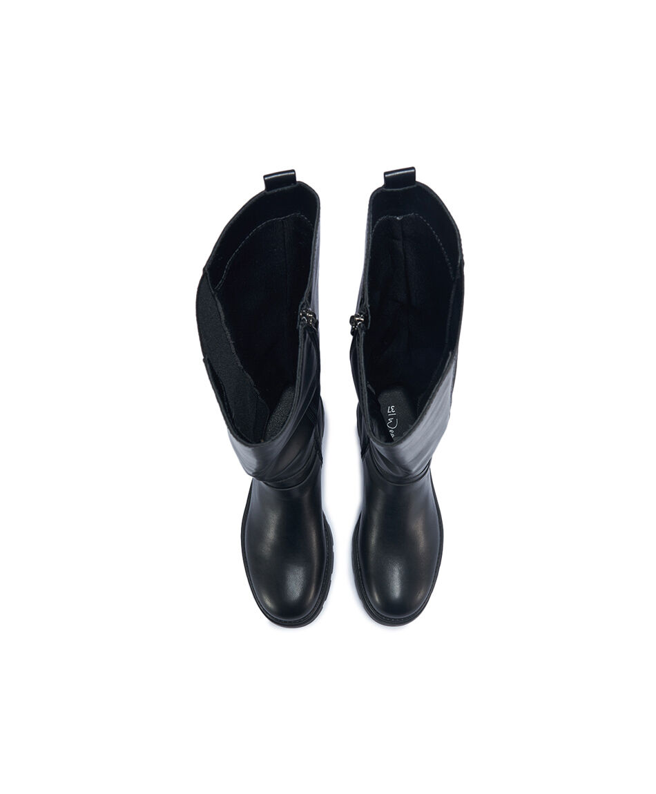 Bota mujer larga hebilla