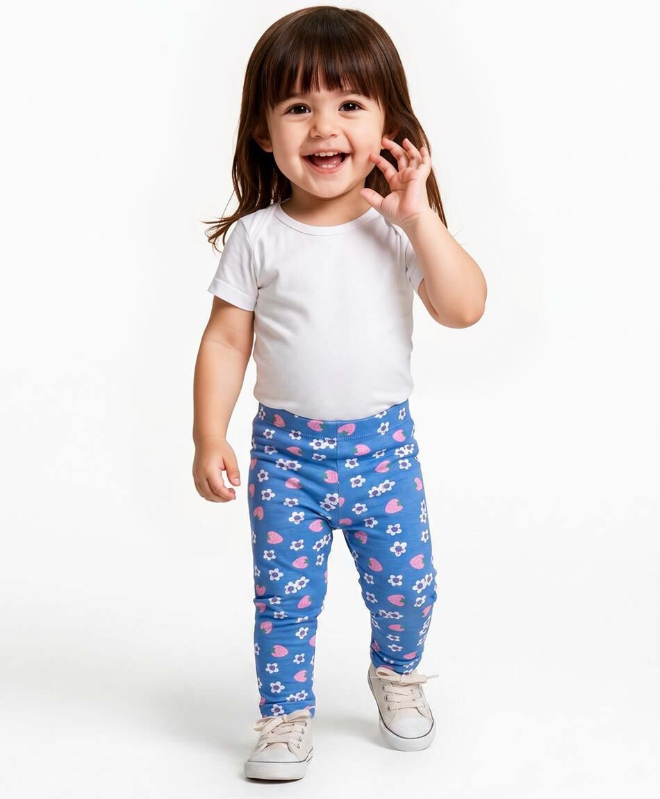 Leggins beb&eacute; frutillas flores