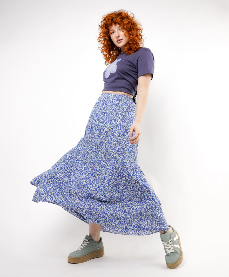 Falda mujer larga dise&ntilde;o flores