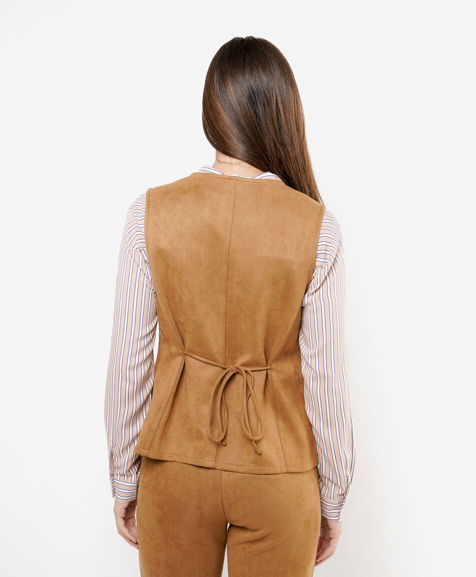 Vest mujer suede camel