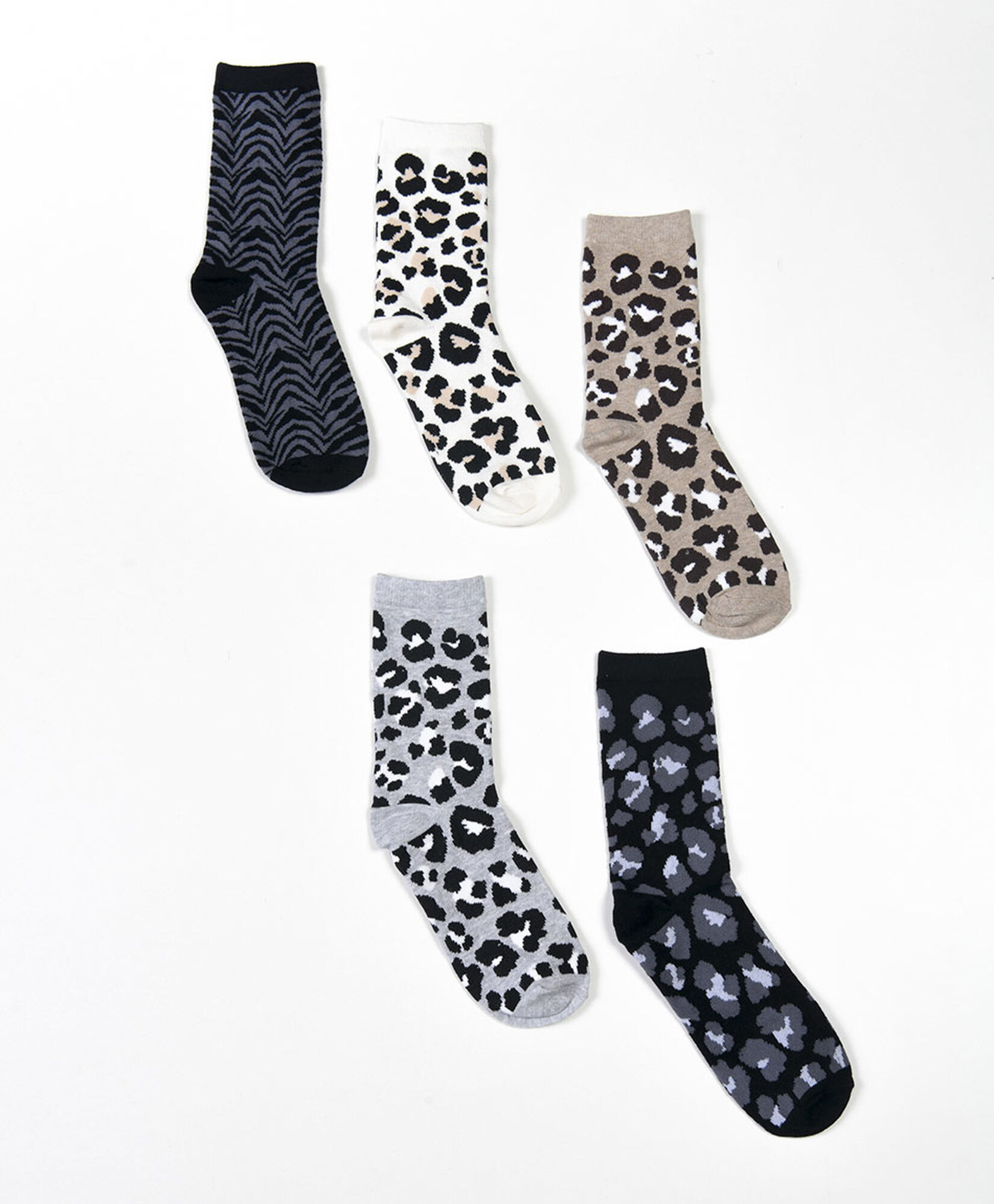 Pack 5 calcetines mujer largos animal print Pack 5 calcetines mujer largos animal print