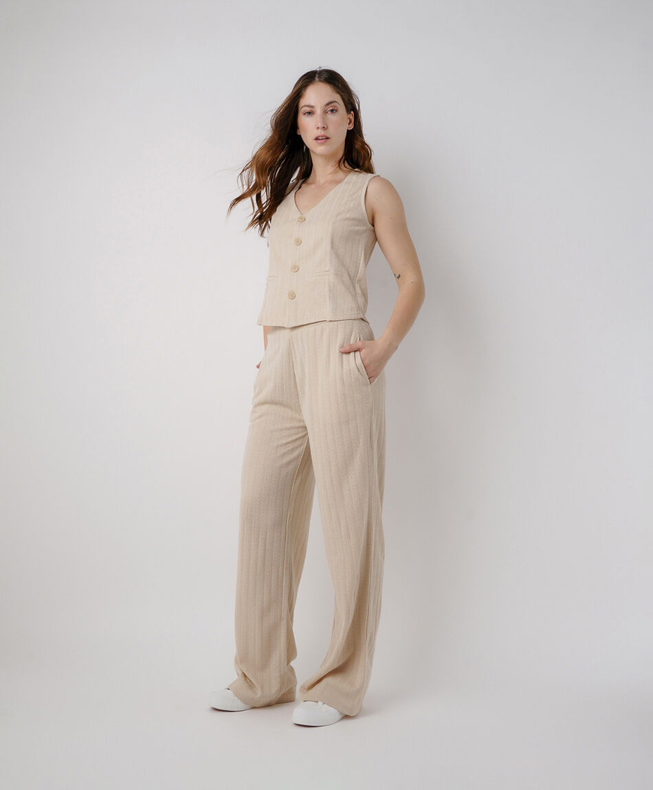 Vest mujer tejido natural