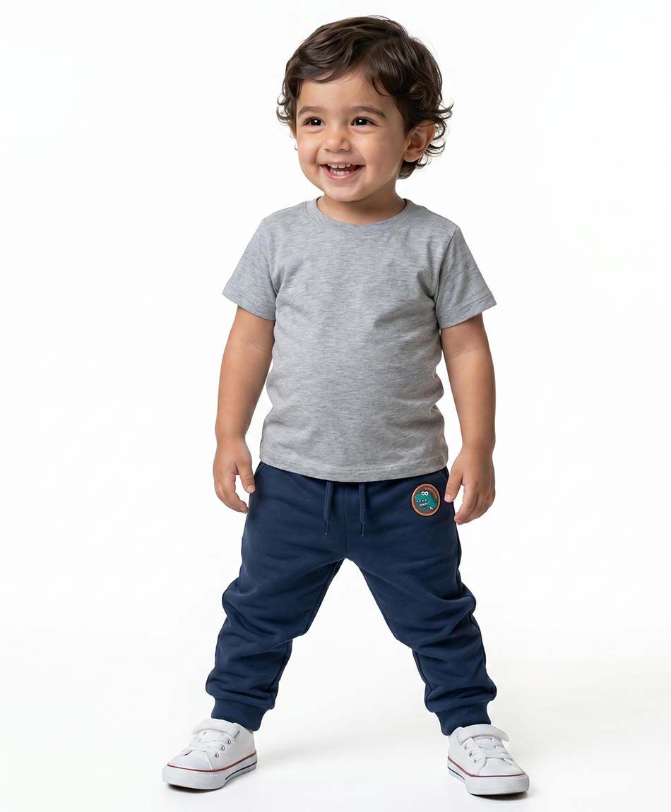 Pantal&oacute;n buzo beb&eacute; parche dinosaurio