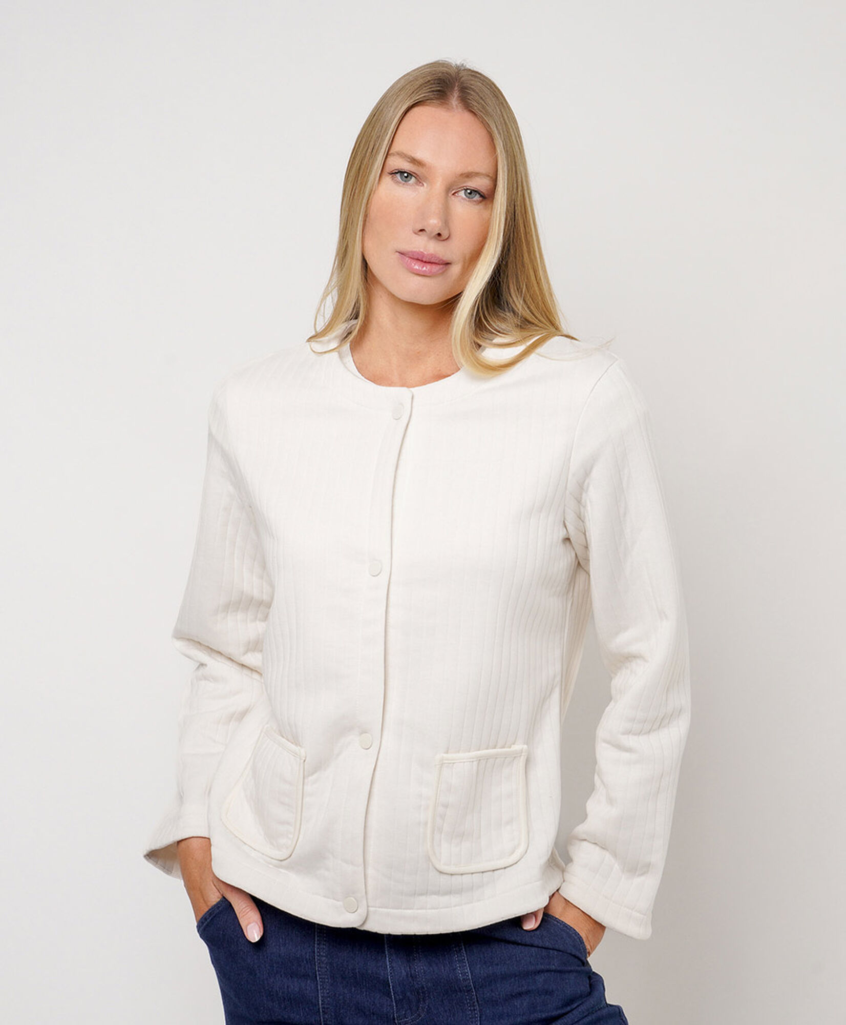 Chaqueta mujer estilo canalé bolsillos Chaqueta mujer estilo canalé bolsillos