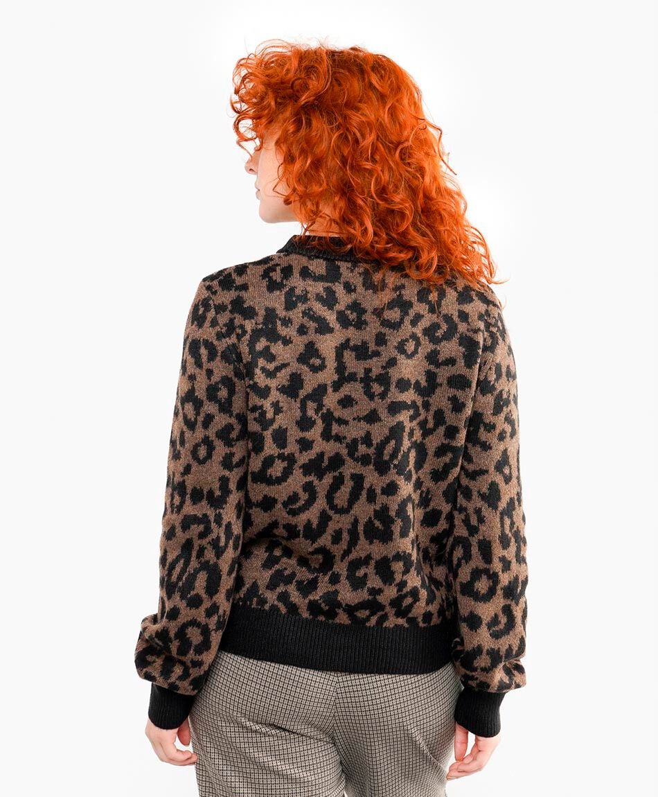 Sweater mujer animal print brown