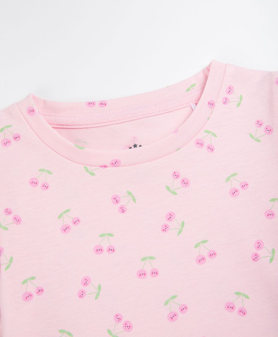 Polera beb&eacute; manga larga cerezas