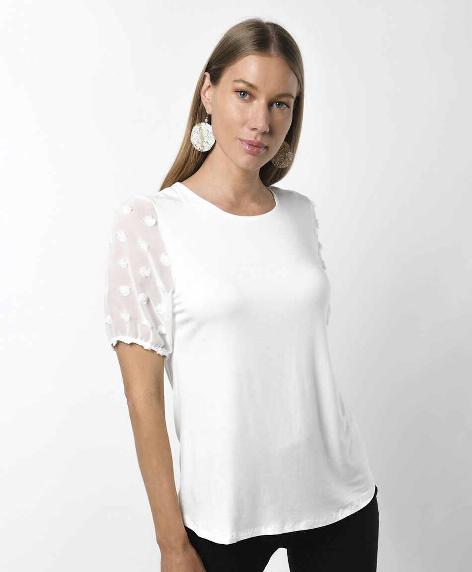 Polera mujer mangas mesh