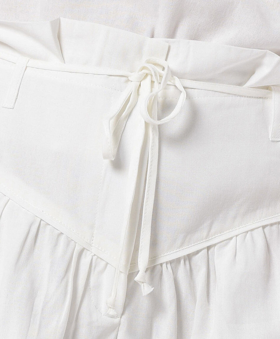 Short mujer lino pinzas y lazo