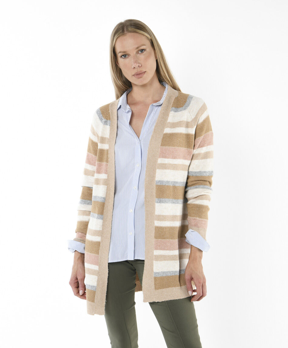 Cardigan mujer líneas multicolor
