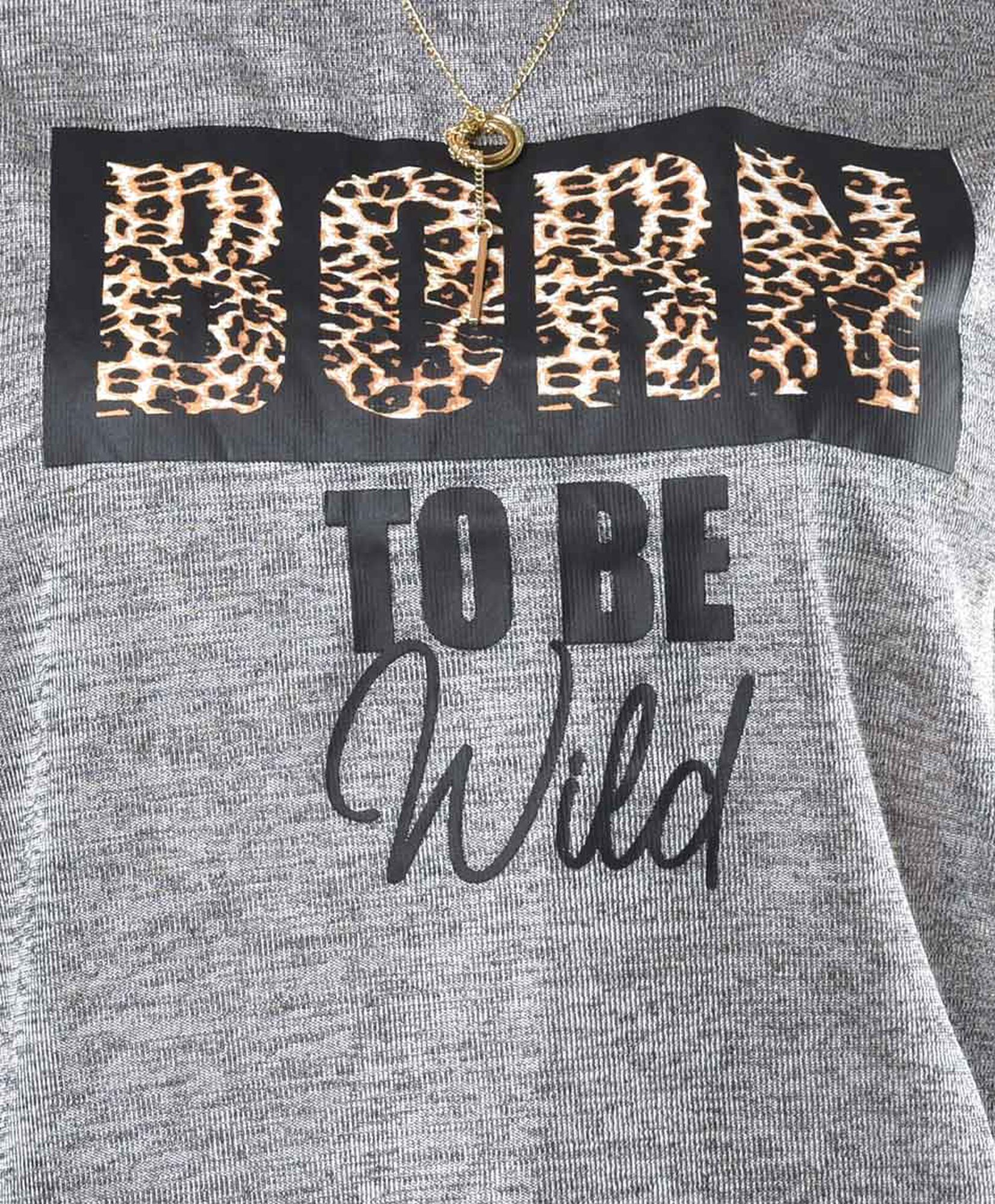 Polera mujer frase animal print Polera mujer frase animal print