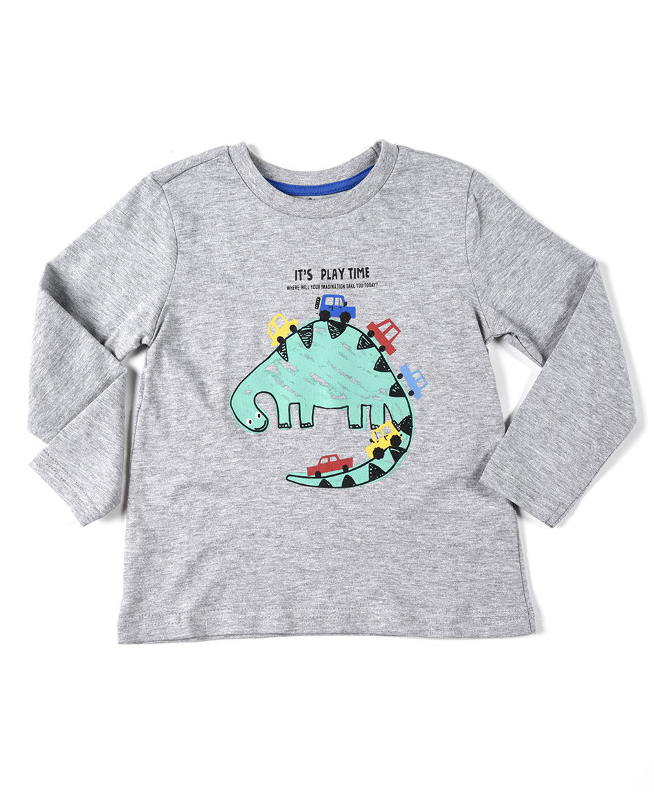 Polera bebé dinosaurio autos