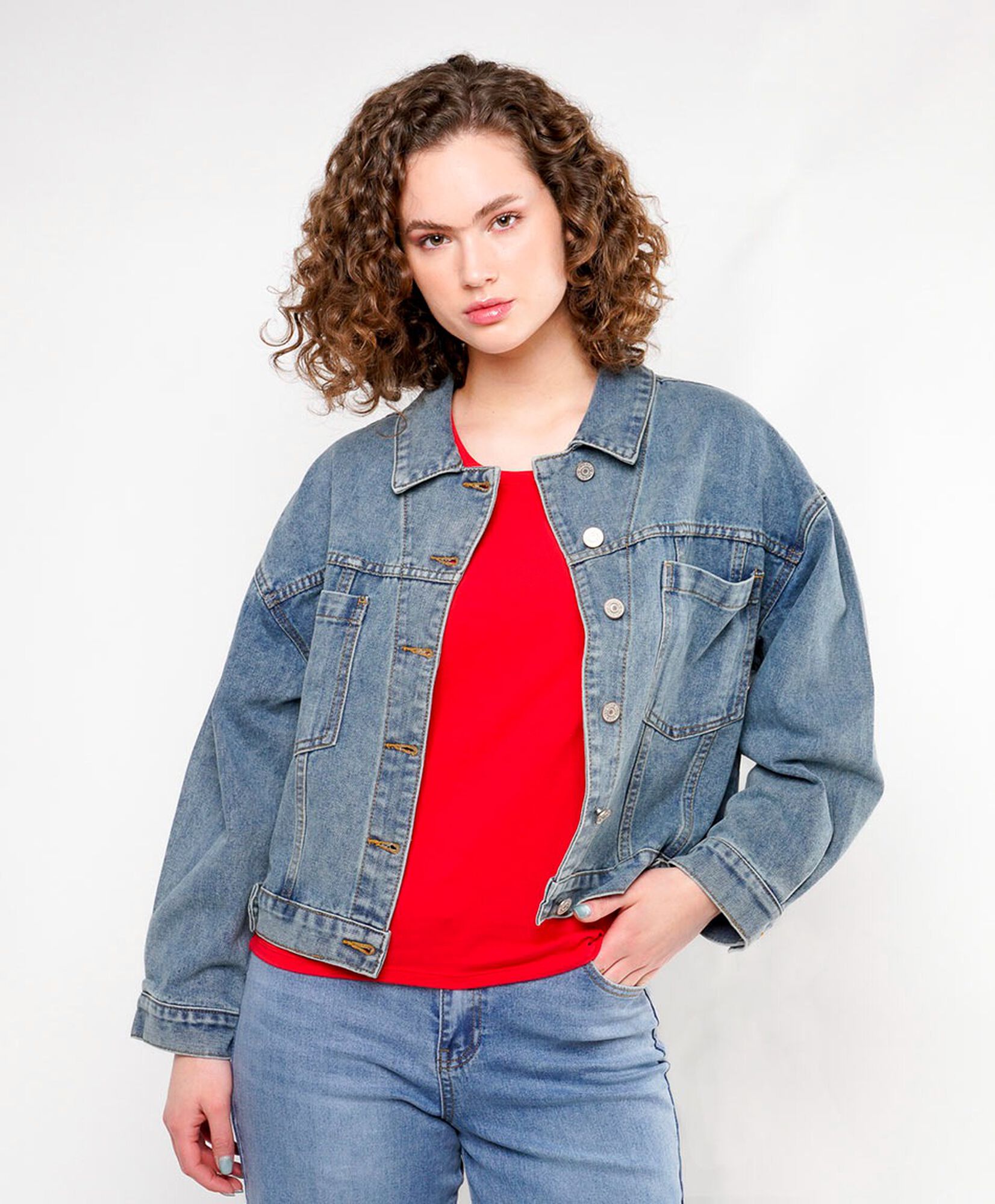 Chaqueta mujer denim estampado Chaqueta mujer denim estampado