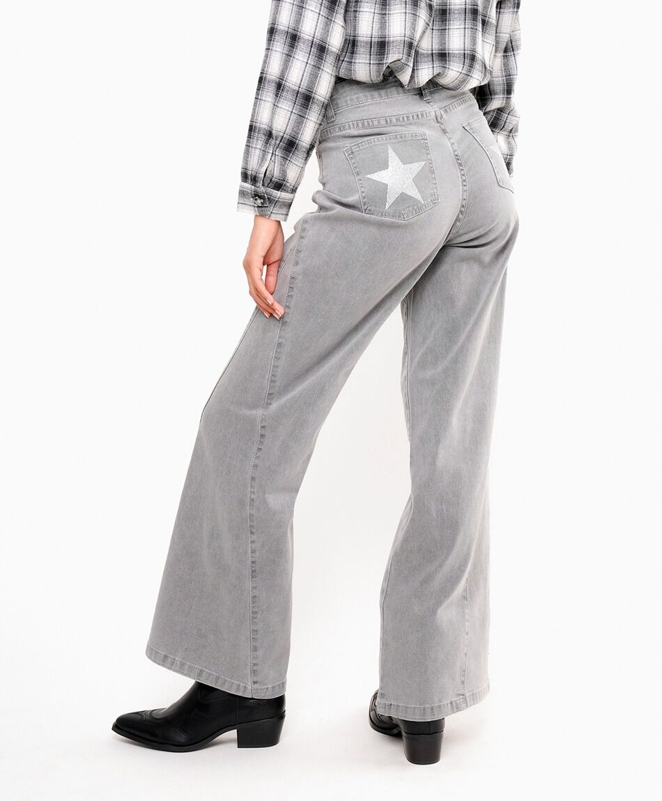 Jeans mujer estampado estrella