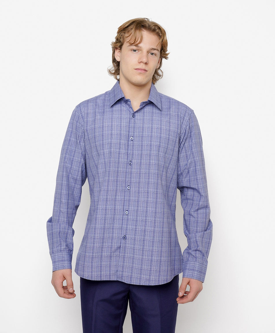 Camisa hombre manga larga dise&ntilde;o cuadros
