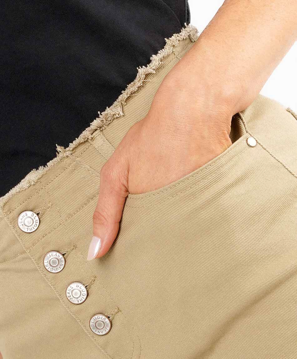 Short mujer abotonado beige