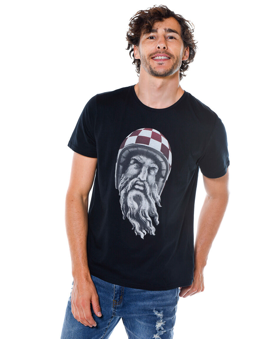 Polera estampada cuello redondo