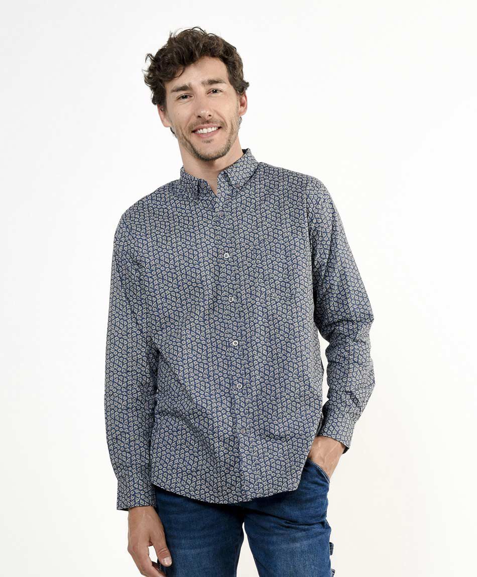 Camisa hombre mini flores
