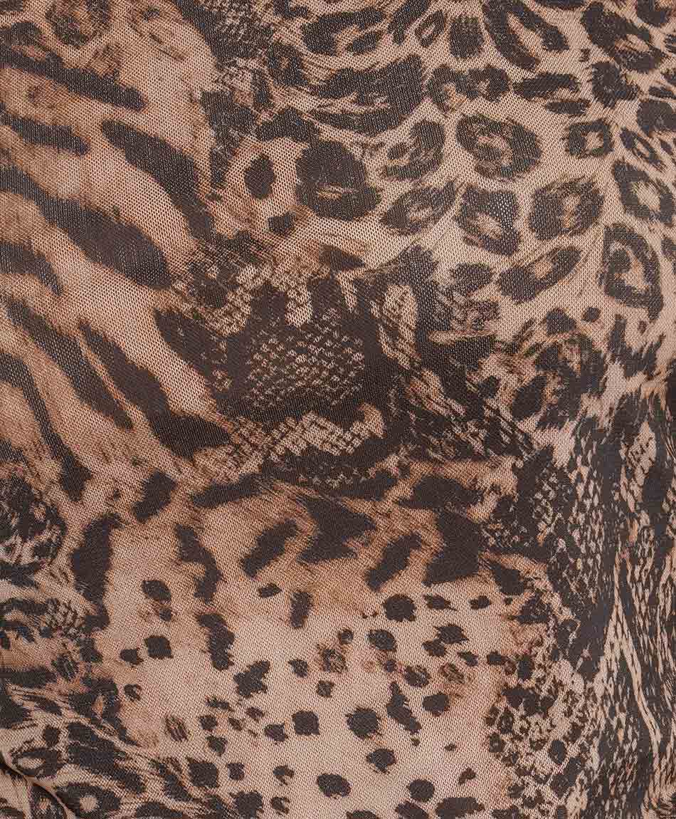 Polera mujer semitransparente animal print
