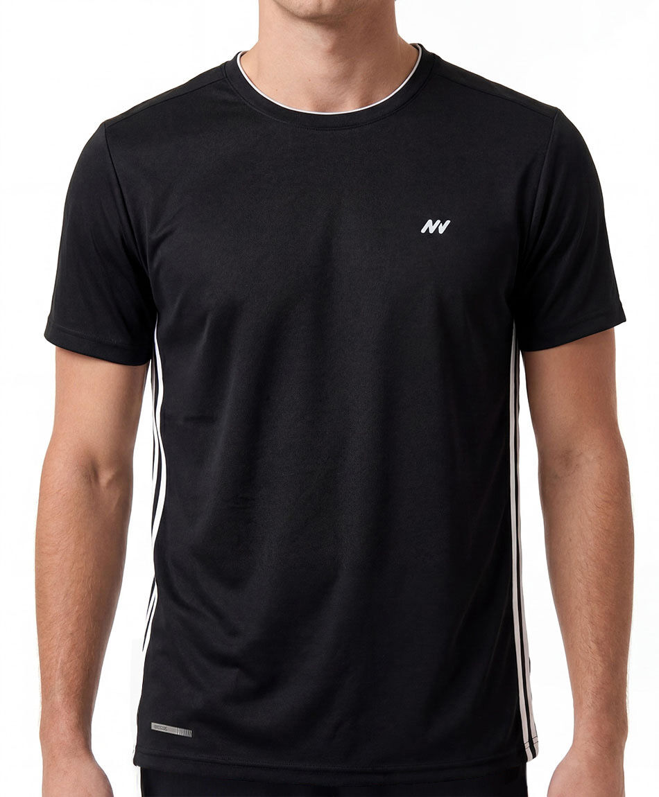 Polera deportiva hombre l&iacute;neas laterales