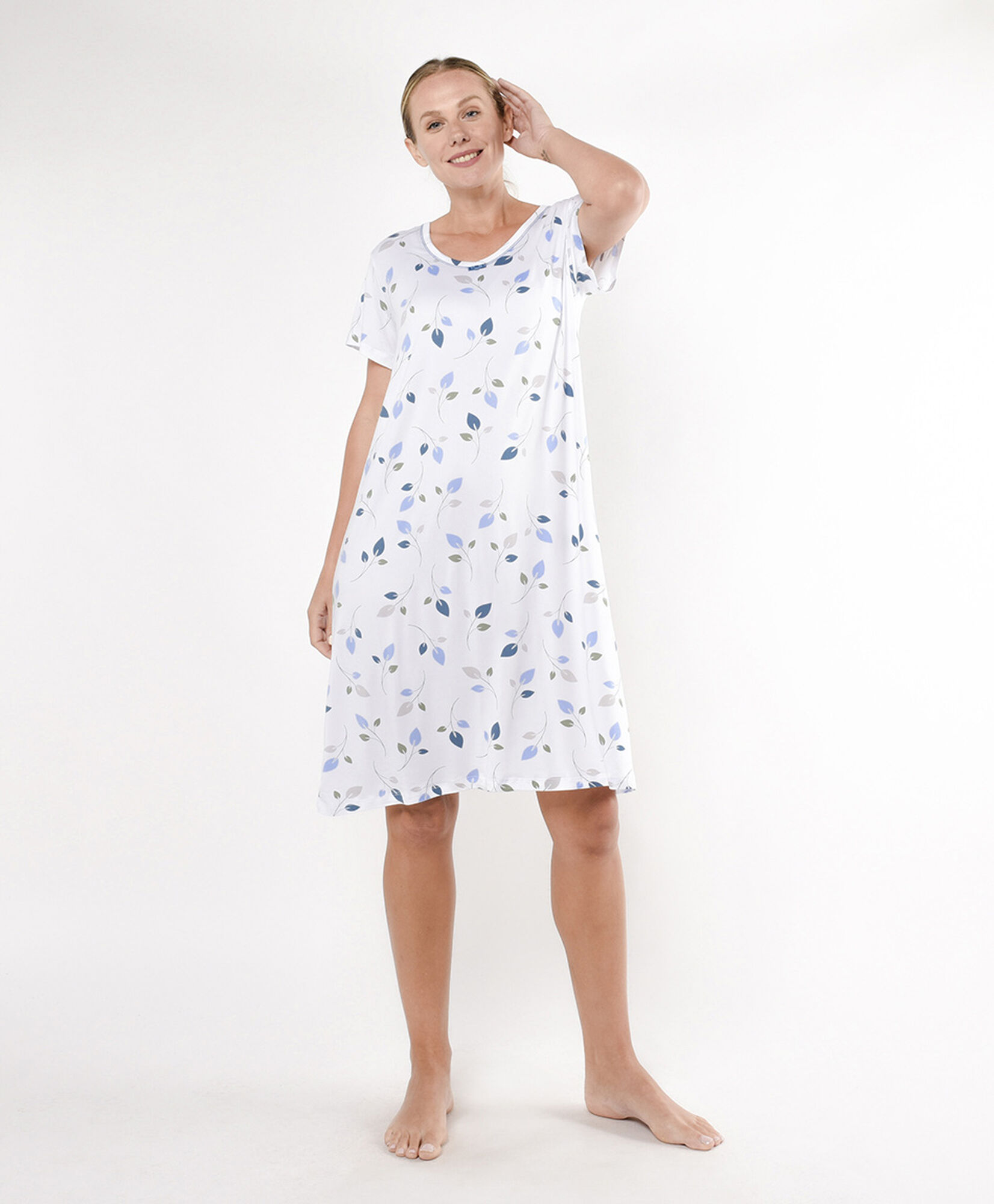 Camisa de dormir mujer hojas blue Camisa de dormir mujer hojas blue