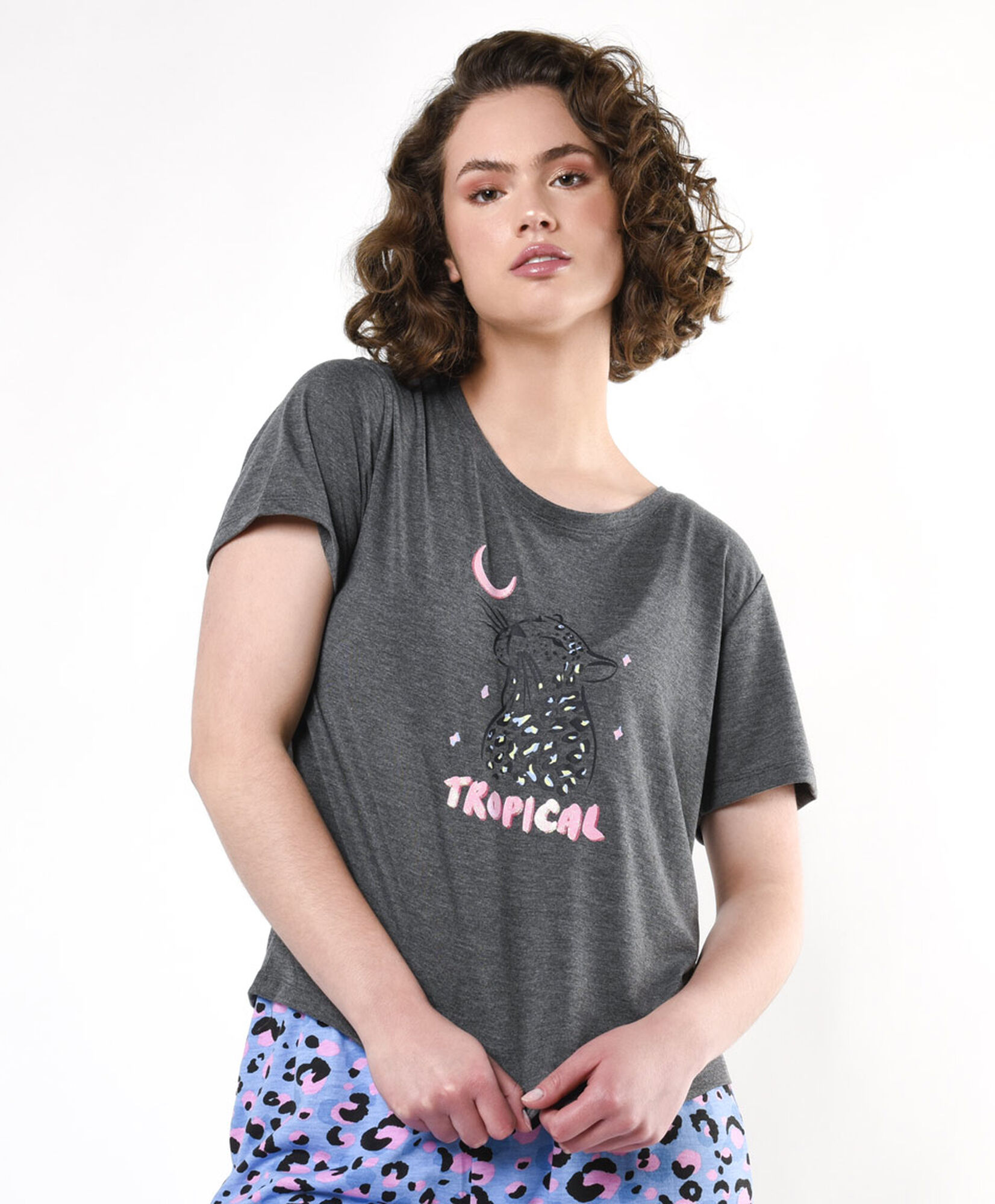 Pijama mujer print leopardo capri Pijama mujer print leopardo capri