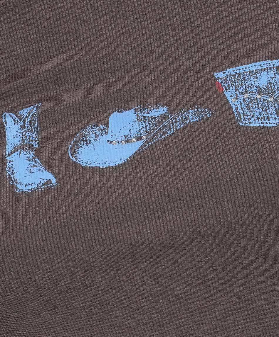 Polera mujer estampado cow girl