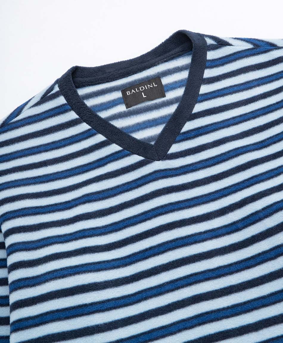 Pijama hombre polar l&iacute;neas azules