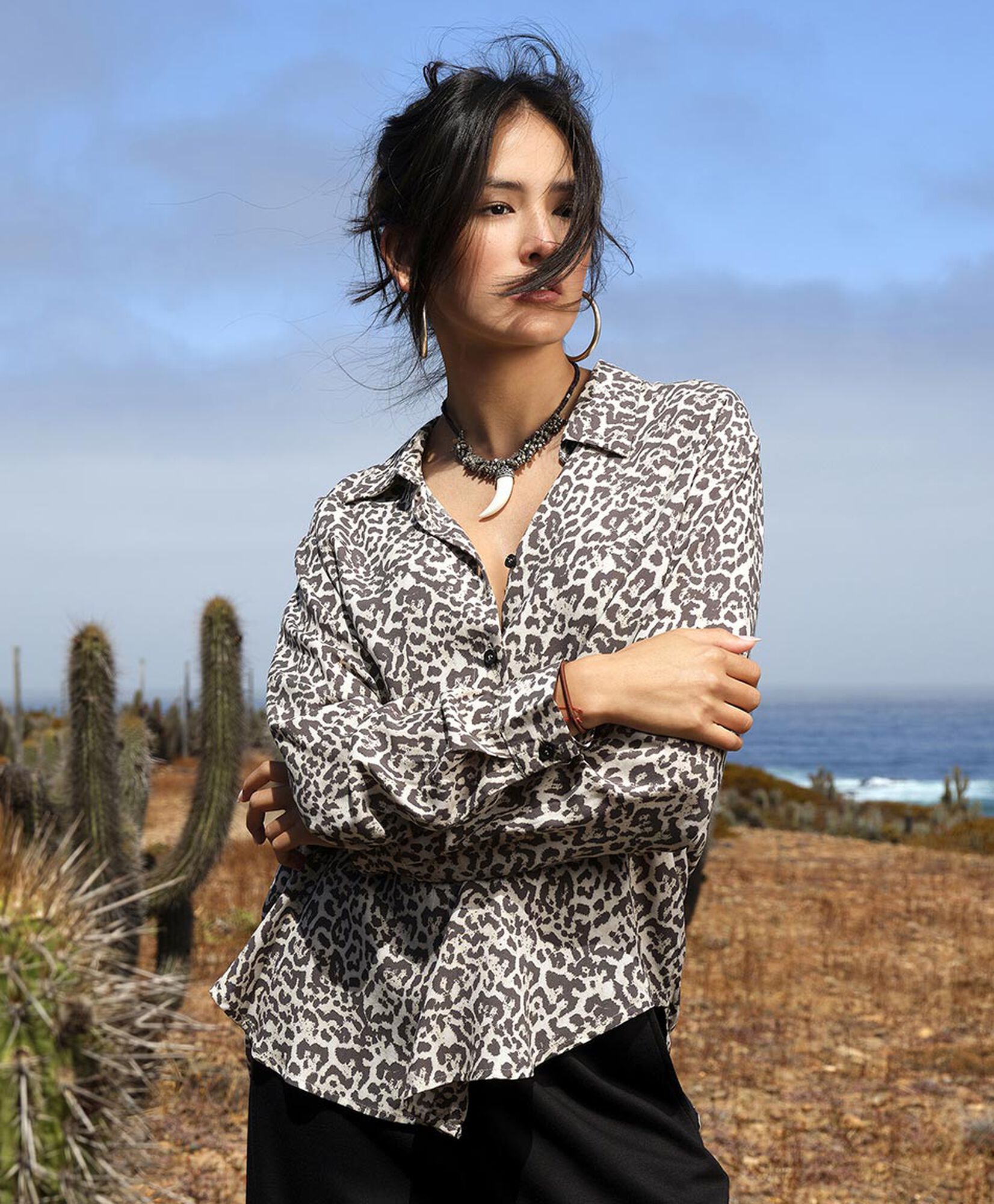 Blusa mujer camisera animal print Blusa mujer camisera animal print