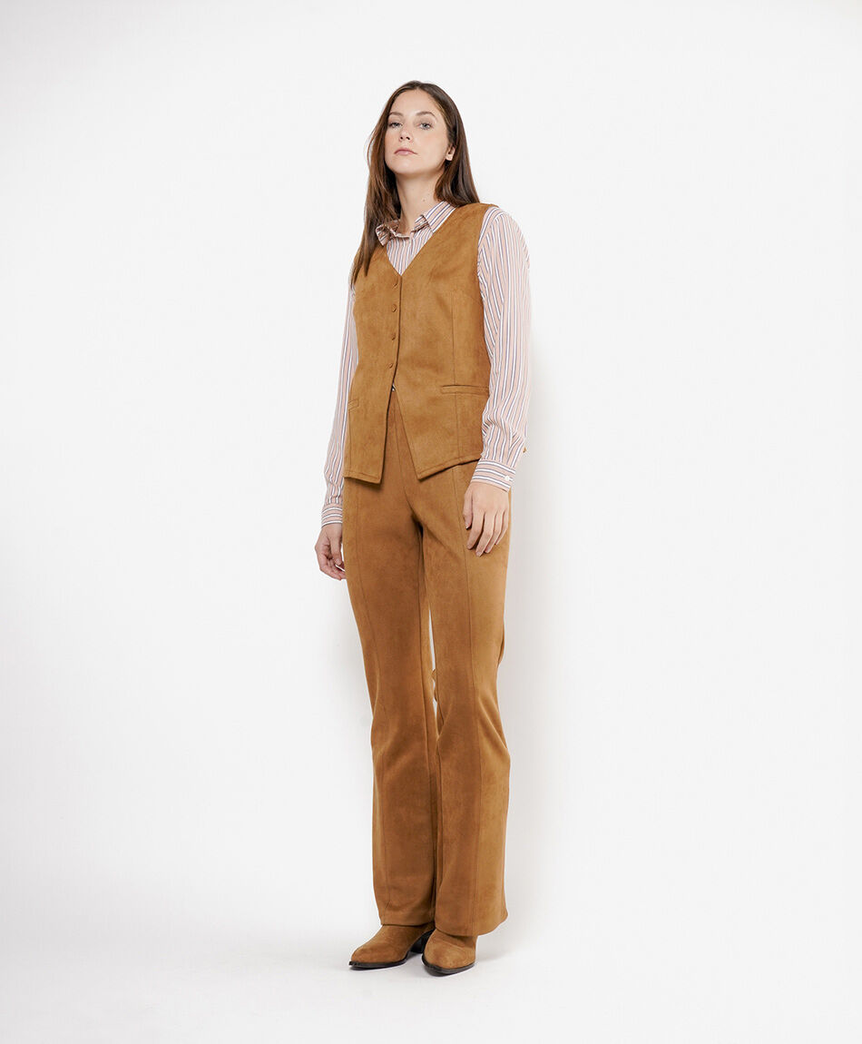 Vest mujer suede camel