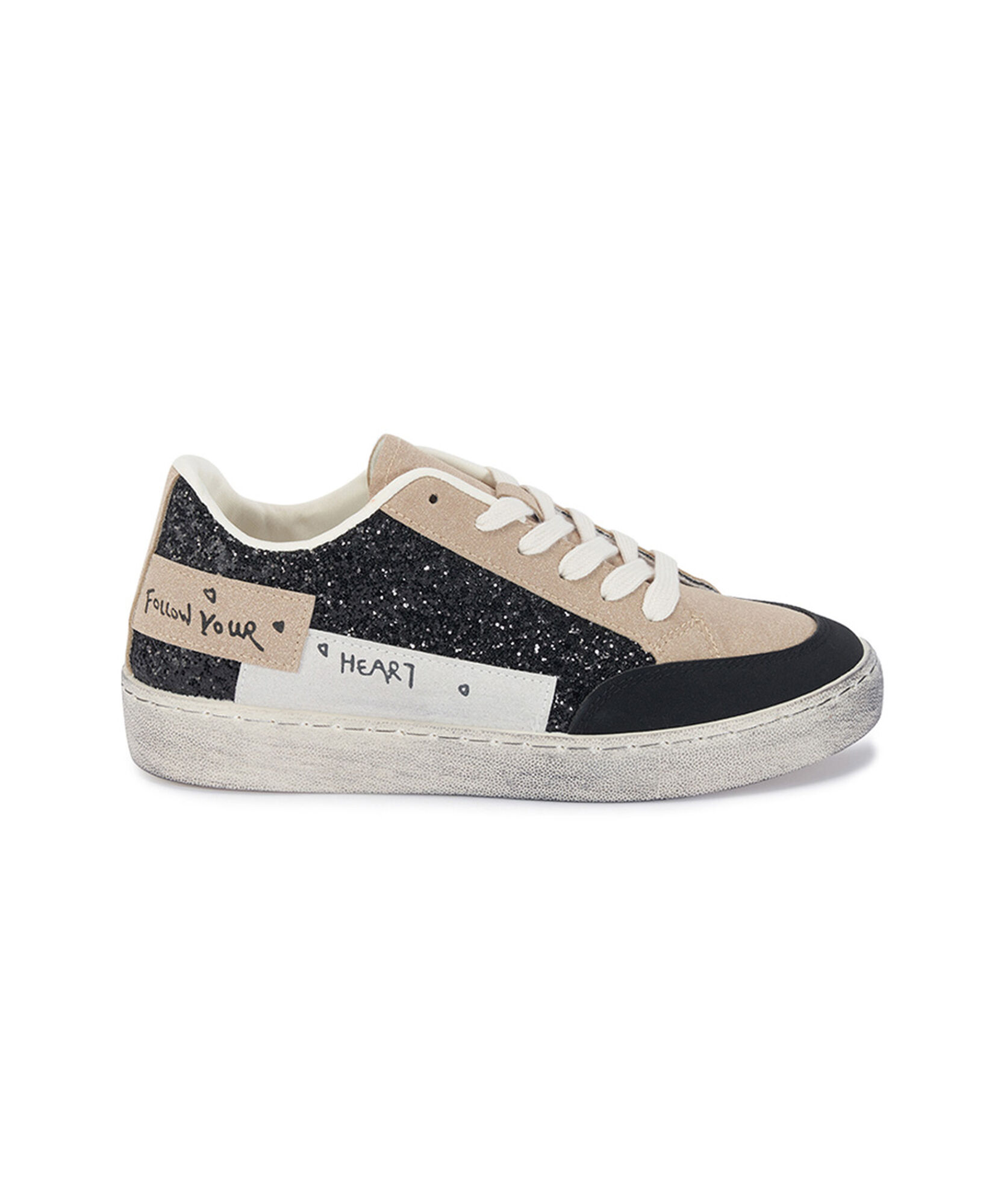 Zapatilla mujer bicolor brillos Zapatilla mujer bicolor brillos