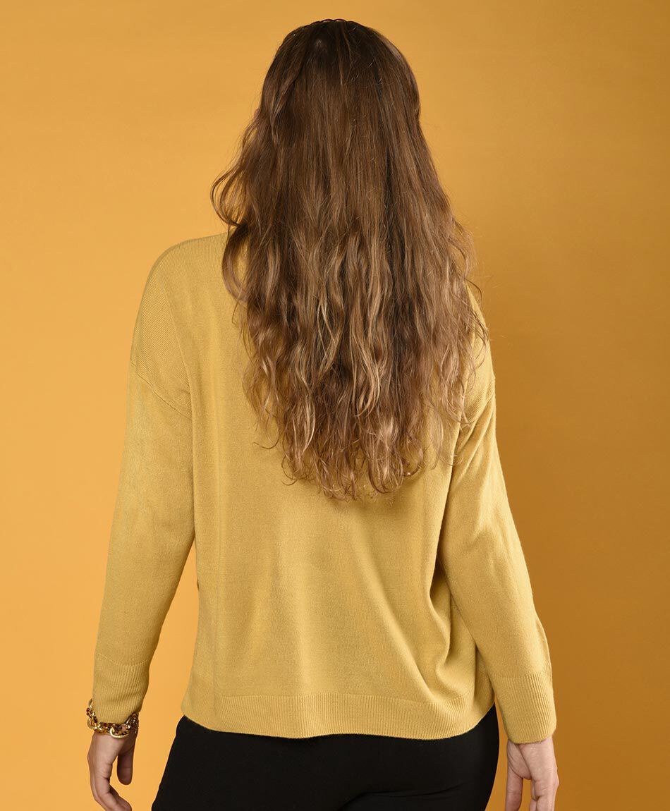 Sweater bolsillos oversize cuello redondo