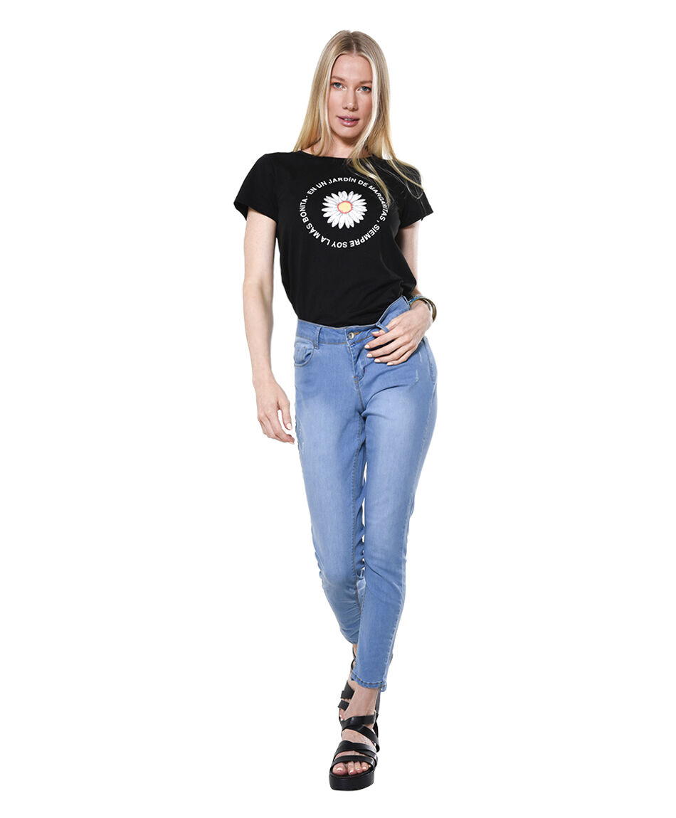 Jeans pitillo push up pinzas