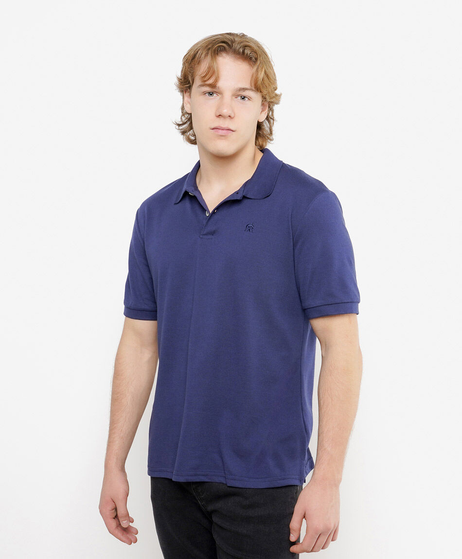 Polera hombre lisa cuello piqu&eacute;