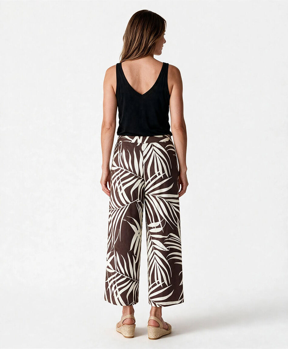 Pantal&oacute;n mujer hojas caf&eacute;