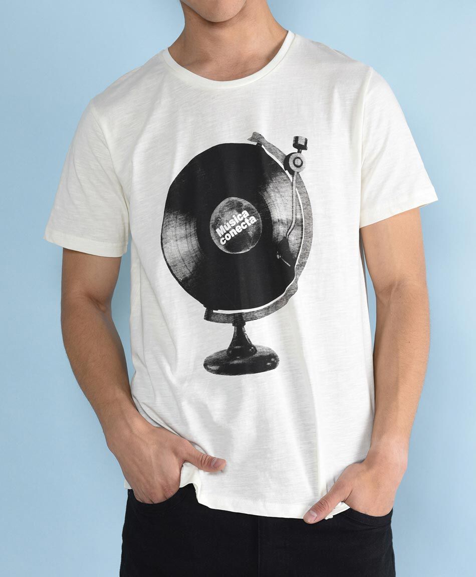 Polera manga corta cuello redondo