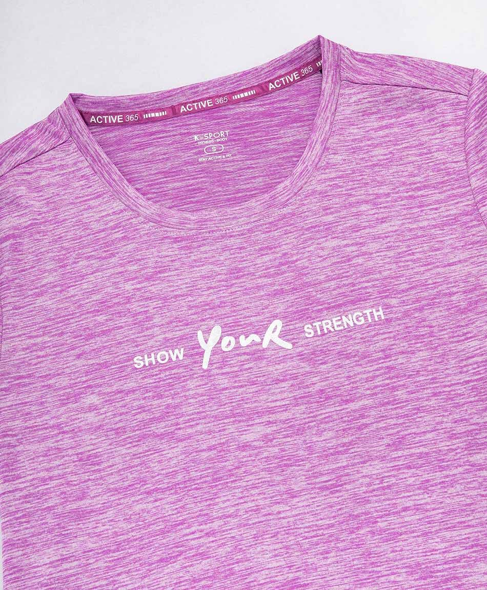 Polera deportiva mujer frase melange